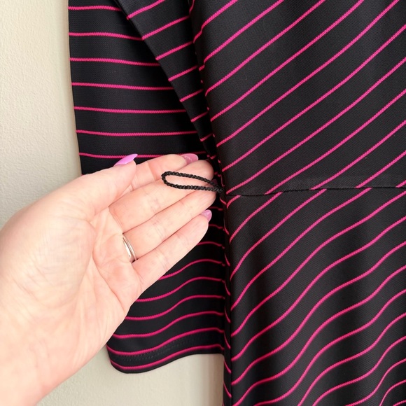 Talbots Black and Pink Striped Long Sleeve Dress - Picture 2 of 13